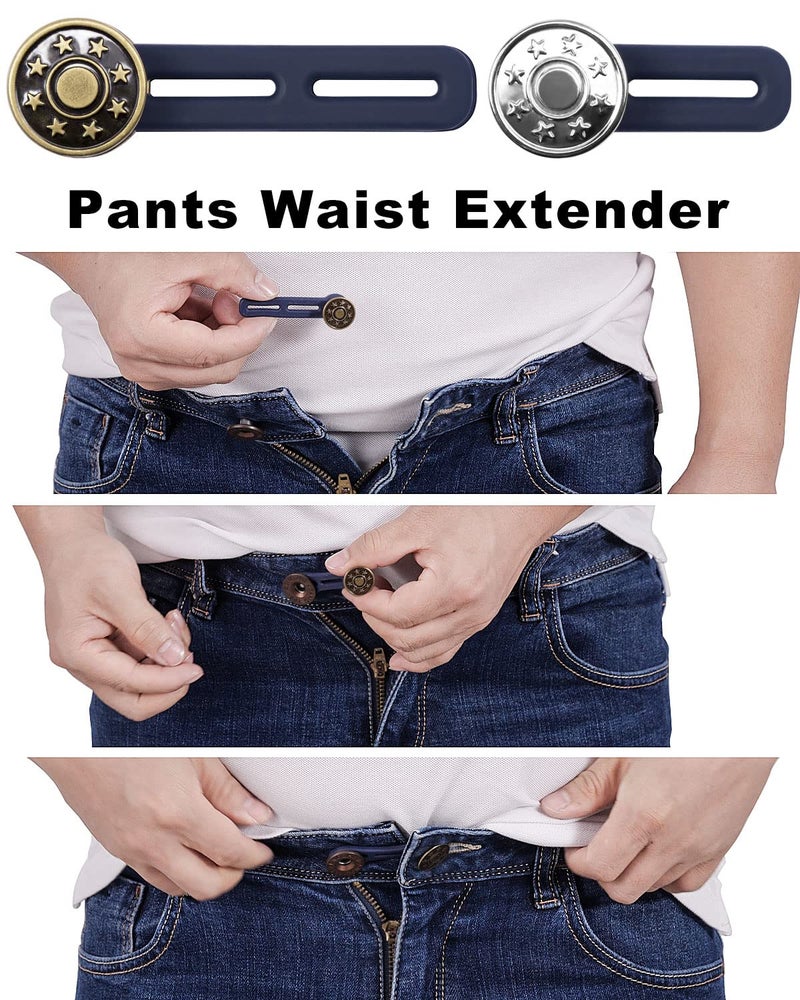 YUANHANG Pants Button Extender Shirt Collar Extenders: 8 Pcs Jeans Waist Silicone Button for Mens and Women - 6 Neck Extenders Dress Shirts - Image 2